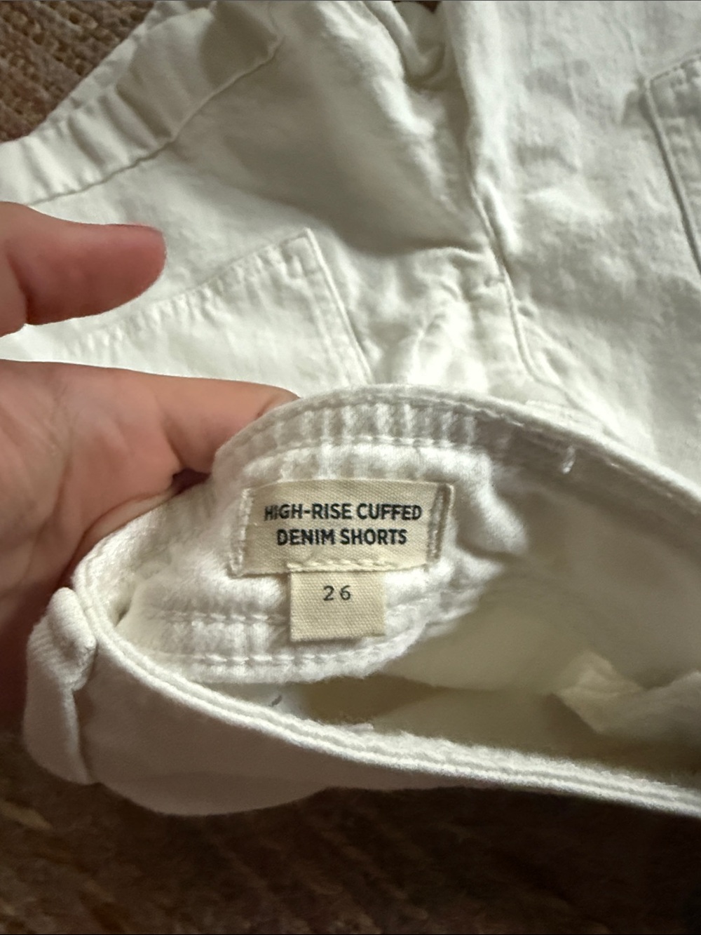 Madewell Off-White High-Rise Jean Shorts - Picture 3 of 4